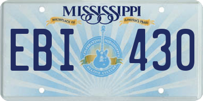 MS license plate EBI430