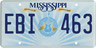MS license plate EBI463