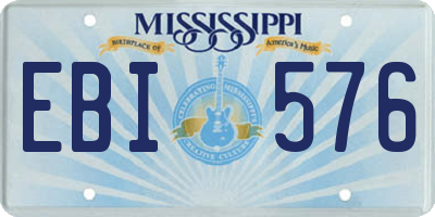 MS license plate EBI576