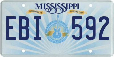 MS license plate EBI592