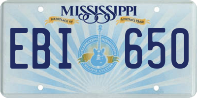MS license plate EBI650