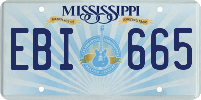 MS license plate EBI665