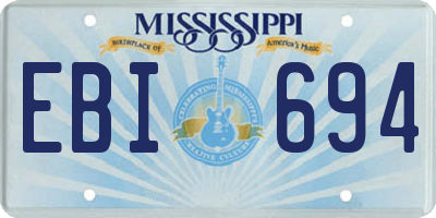 MS license plate EBI694