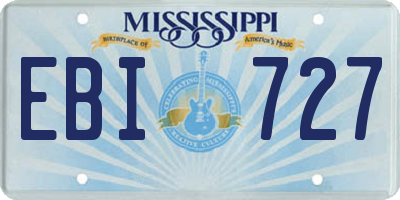 MS license plate EBI727