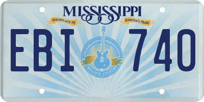 MS license plate EBI740