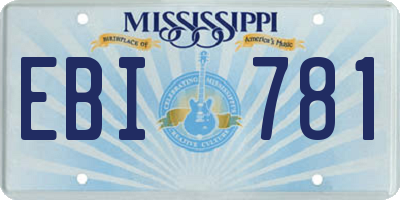 MS license plate EBI781