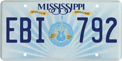 MS license plate EBI792