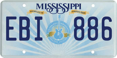 MS license plate EBI886