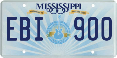 MS license plate EBI900