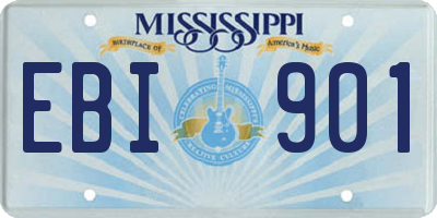 MS license plate EBI901