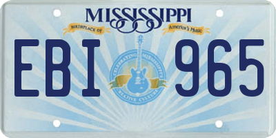 MS license plate EBI965