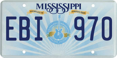 MS license plate EBI970