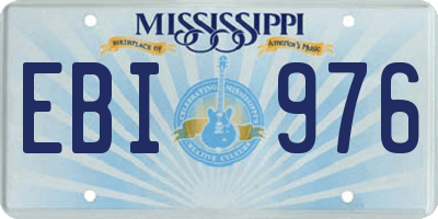 MS license plate EBI976