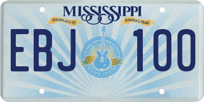 MS license plate EBJ100