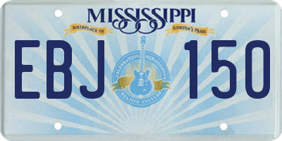MS license plate EBJ150
