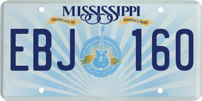 MS license plate EBJ160