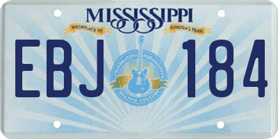 MS license plate EBJ184