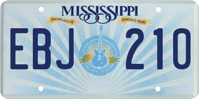 MS license plate EBJ210