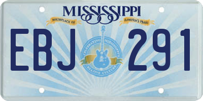 MS license plate EBJ291