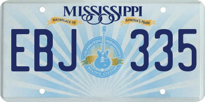 MS license plate EBJ335