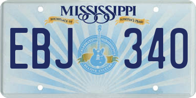 MS license plate EBJ340