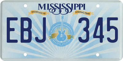MS license plate EBJ345