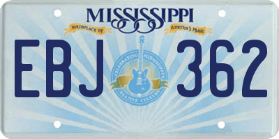 MS license plate EBJ362