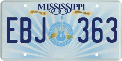MS license plate EBJ363
