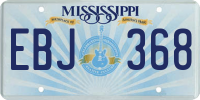 MS license plate EBJ368