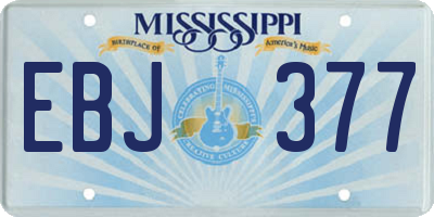 MS license plate EBJ377