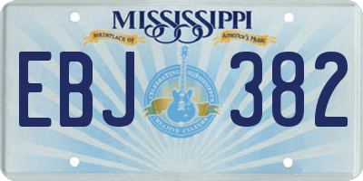 MS license plate EBJ382