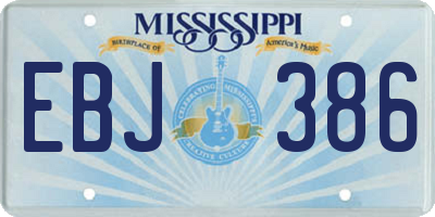 MS license plate EBJ386
