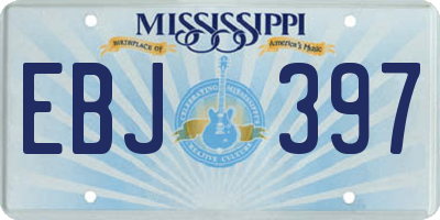 MS license plate EBJ397