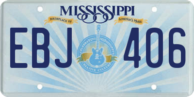 MS license plate EBJ406