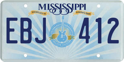MS license plate EBJ412