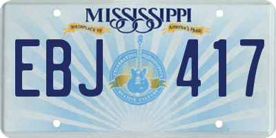 MS license plate EBJ417
