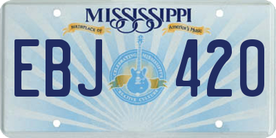 MS license plate EBJ420