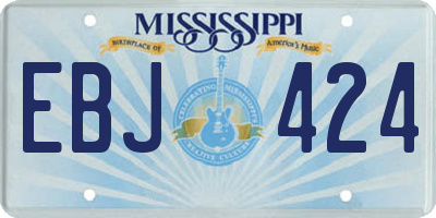 MS license plate EBJ424