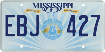 MS license plate EBJ427