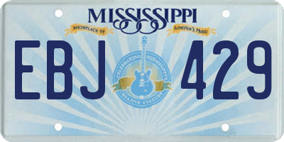 MS license plate EBJ429