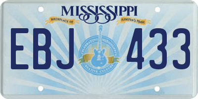 MS license plate EBJ433