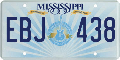 MS license plate EBJ438
