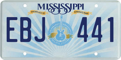 MS license plate EBJ441