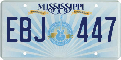MS license plate EBJ447