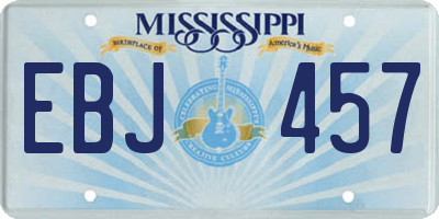 MS license plate EBJ457