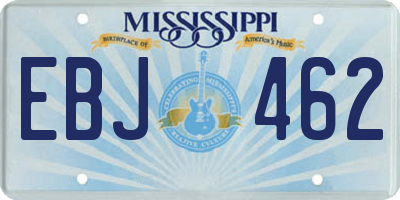 MS license plate EBJ462