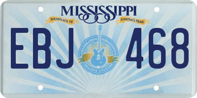 MS license plate EBJ468
