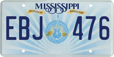 MS license plate EBJ476