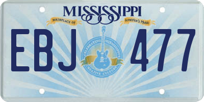 MS license plate EBJ477