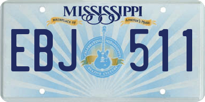 MS license plate EBJ511